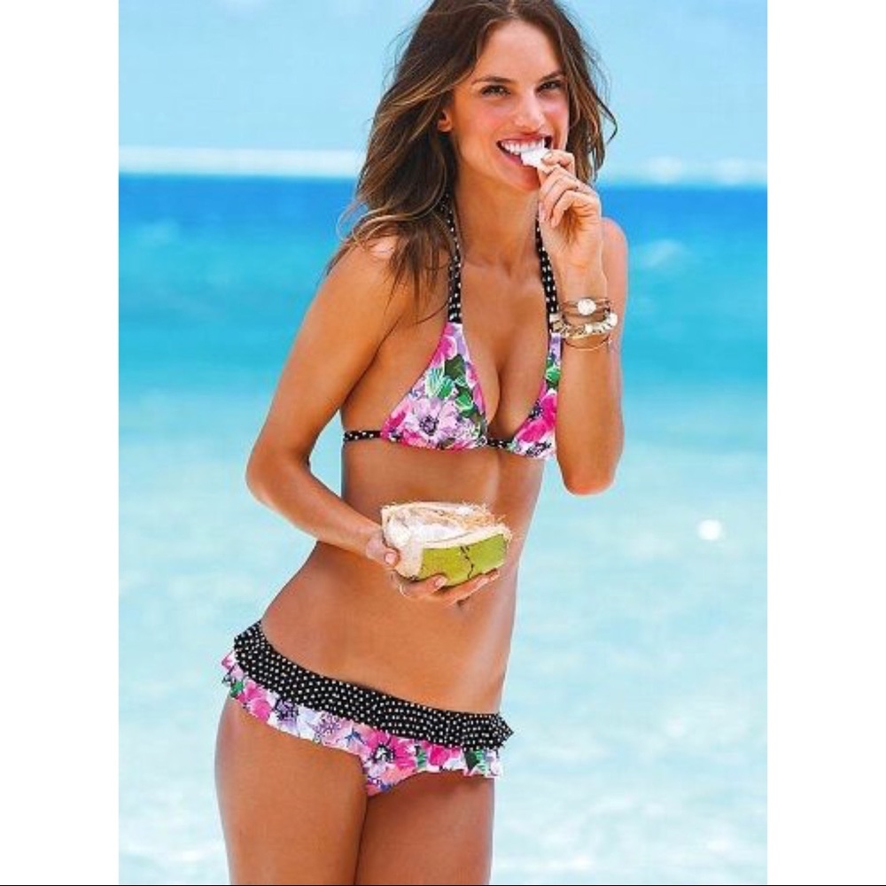 Victoria’s Secret Floral Polka Dot Bikini Top M - Picture 3 of 8